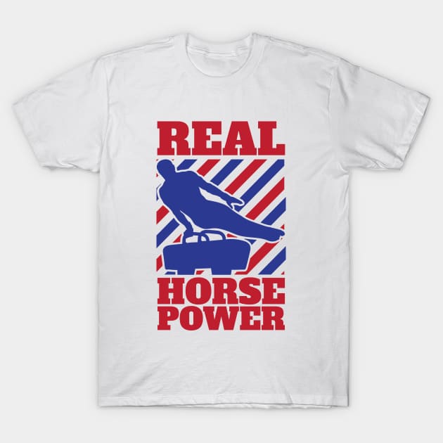 Gymnastic Pommel Horse Spinner, Male Gymnast Real Horse Power T-Shirt by CreativeFit